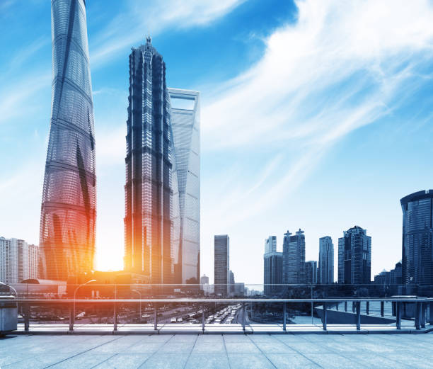 istock Shanghai skyline and cityscape at sunset 862156254