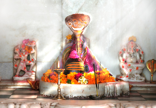 Shivling statue at alpa ghat mataji temple in rajasthan india