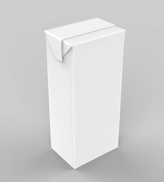 istock Blank Packet Carton Juice & milk pack White Realistic Rendering for mock up template design. 3D Illustration 862160306