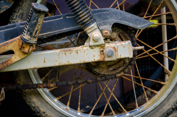 istock Old motorcycle parked on the wayside 862161200