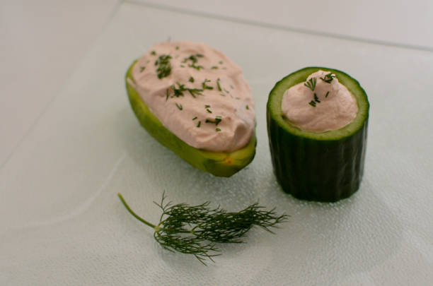 istock Tuna mousse in avocado and cucumber nests 862167294