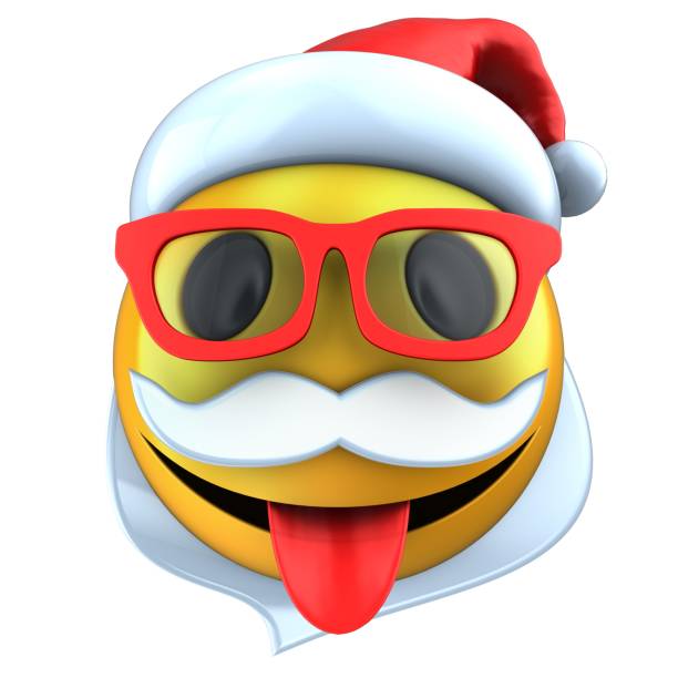 istock 3d yellow emoticon smile with christmas hat 862175546