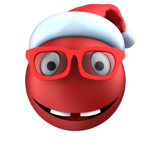 istock 3d red emoticon smile with christmas hat 862176242