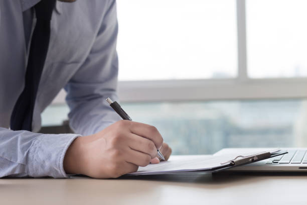 istock Businessman working reading documents graph financial to job succes Analyze document plans 862176714