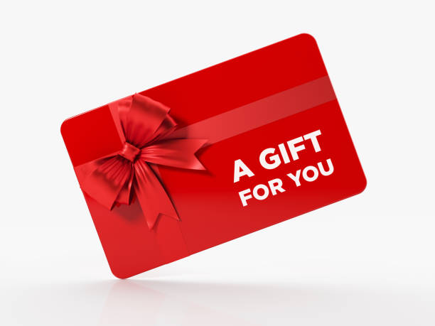 istock Red Gift Card With Red Colored Bow Tie Isolated On White Background 862176796