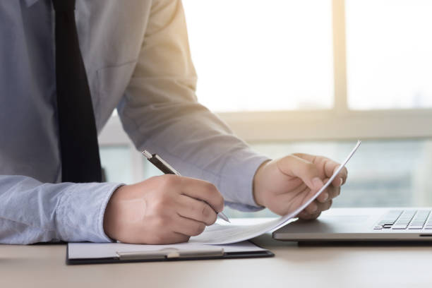 istock Businessman working reading documents graph financial to job succes Analyze document plans 862179798