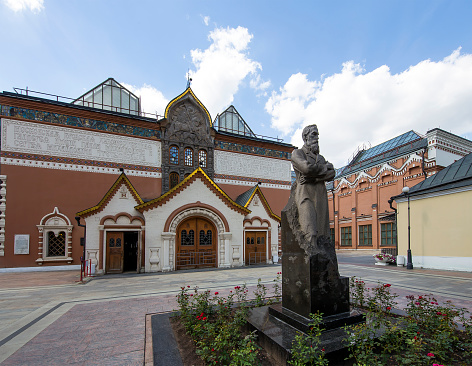 Moscow, Russia - August, 05 2016: State Tretyakov Gallery is an art gallery in Moscow, Russia, the foremost depository of Russian fine art in the world. Gallery's history starts in 1856. Hall of artist V.Vasnetsov. Collection - 130,000 exhibits