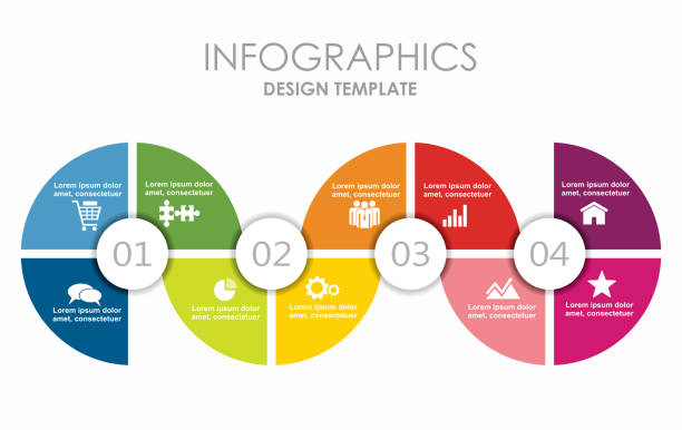szablon infografiki. może być używany do układu przepływu pracy, diagramu, opcji kroku biznesowego, baneru, projektowania stron internetowych. - 10 stock illustrations