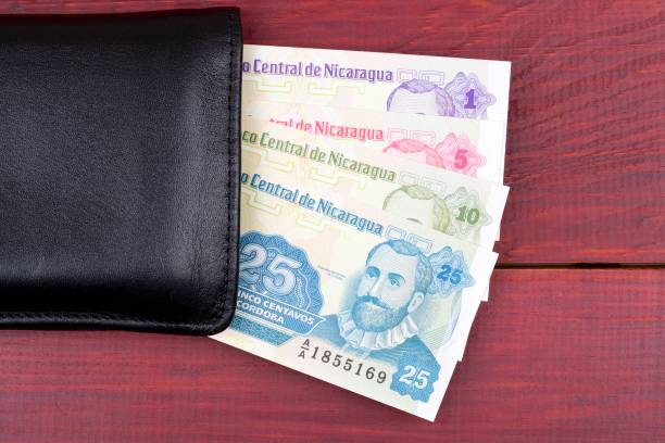 istock Nicaraguan money in the black wallet 862193106