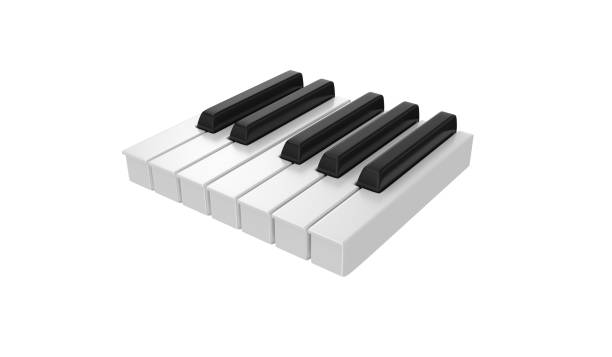istock Piano keys isolated on the white background 862196052