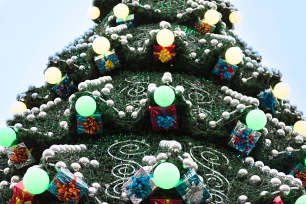 istock Decorated christmas tree outdoors 862196406