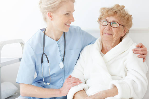 istock Senior lying in hospital's bed 862200762