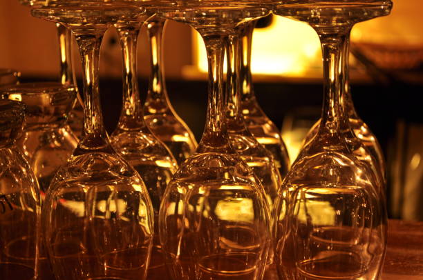 istock washed glasses of wine in a bar 862200862