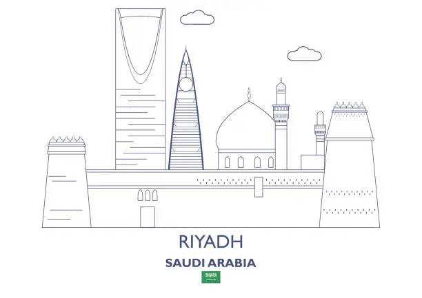 Vector illustration of Riyadh City Skyline, Saudi Arabia