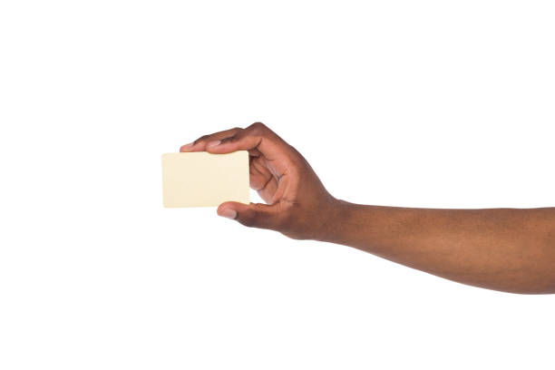 istock Close-up of male hand holding blank plastic card 862201598