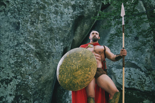 istock Spartan warrior in the woods 862202096
