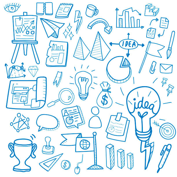 istock Illustration of startup business doodle collection 862202226