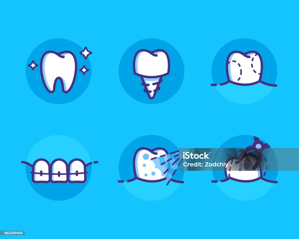dental-ícones - Vetor de Dentes royalty-free