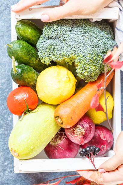 istock autumn vegetables with white wooden box 862208906