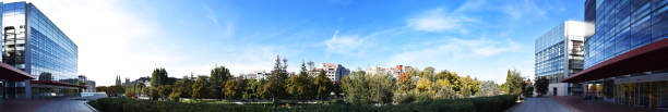 istock Panoramic view of a promenade with modern buildings. 862209126