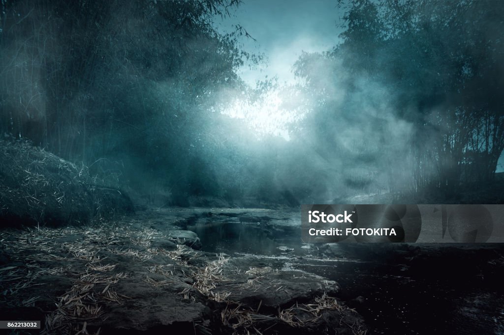 Creepy river Backgrounds Stock Photo