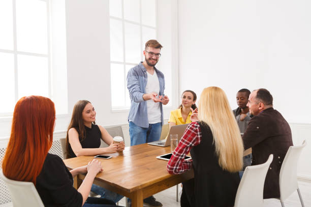 istock Business meeting. Young team in modern office 862216080