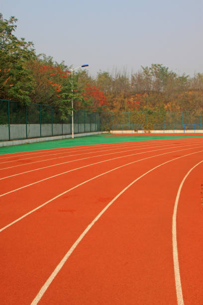 istock red plastic runway in a sports ground 862216584