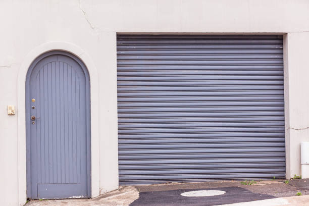istock Gray Garage Visitor Doors Entrance 862216908