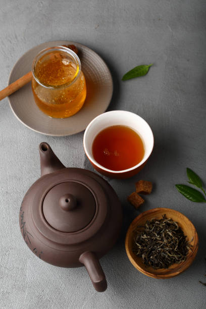 istock Tea set on loft background, food and drink 862217544