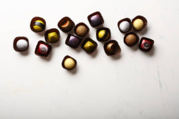istock Delicious truffle candy, food above 862217546