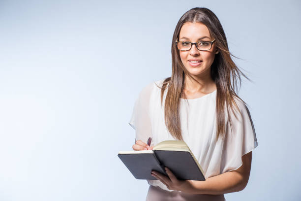 istock Brunette business / professional model wearing reading glasses 862217920