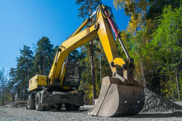 istock Road repair, asphalt laying. 862218862