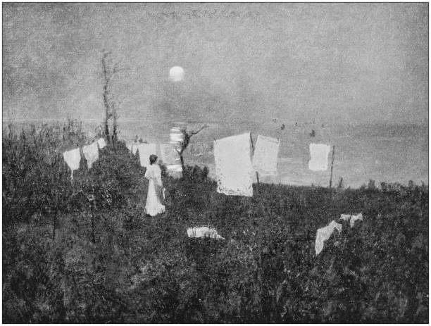 istock Antique photo of paintings: Landscape 862222664