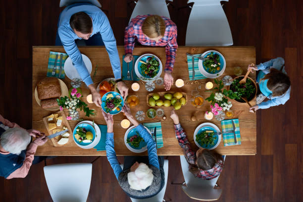 istock Family together around one table 862225444