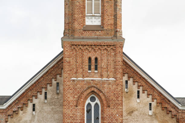 istock Old church architecture view in small city. 862225878