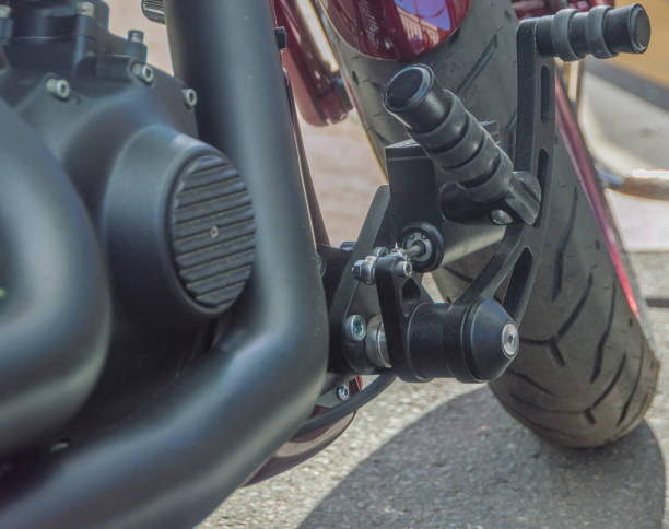 istock modern motorcycle with a kickstand for Parking 862229794