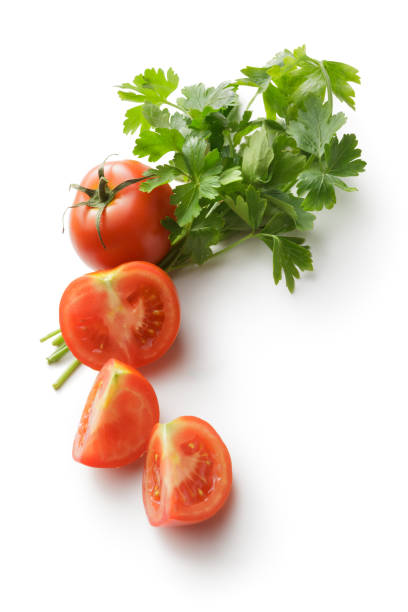 istock Ingredients: Tomato and Parsley Isolated on White Background 862233548