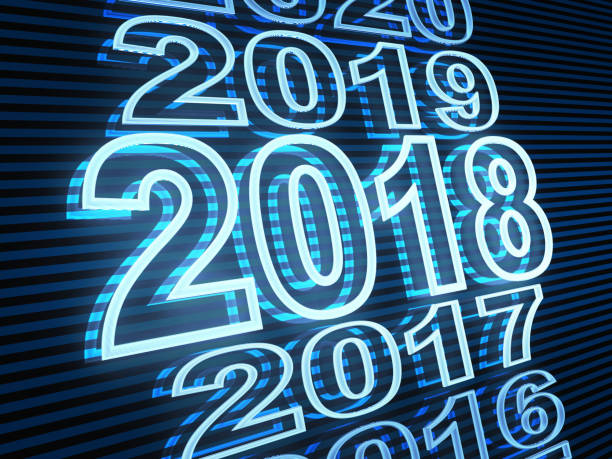 istock New year row date 2018 and blue light 862235218