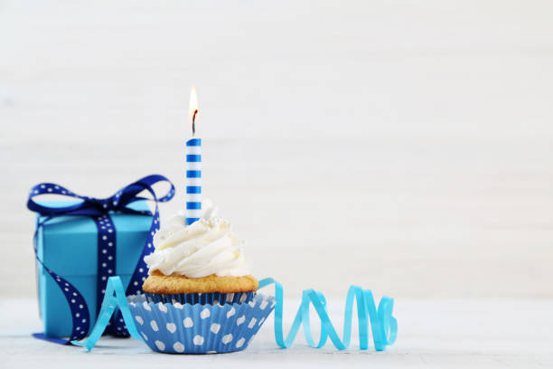 birthday cupcake birthday cupcake birthday present photos stock pictures, royalty-free photos & images