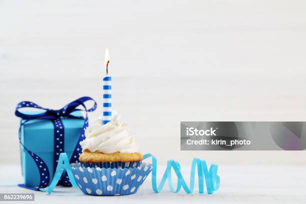Birthday Cupcake Stock Photo - Download Image Now - Birthday, Birthday Card, Backgrounds
