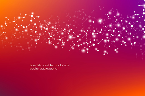 Abstract molecule background, genetic and chemical compounds, medical, technology or scientific concept, vector illustration
