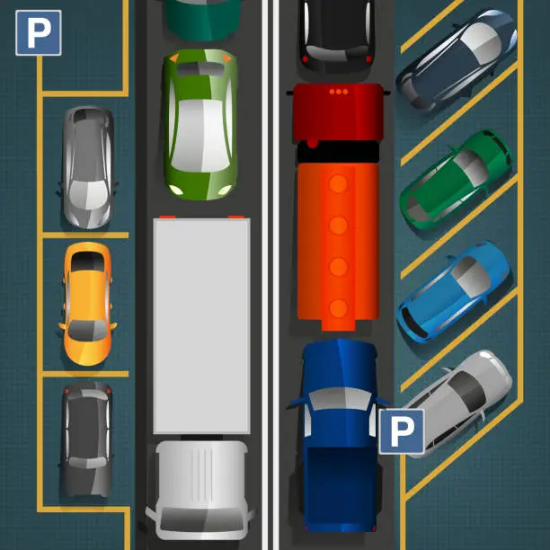 Vector illustration of Traffic Jam Concept