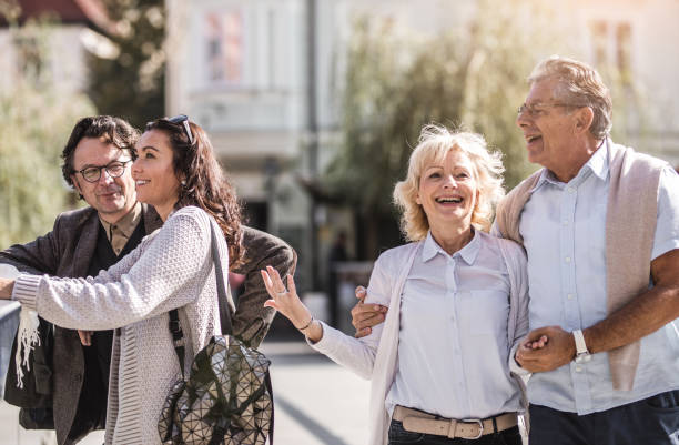 istock Mature Couples Walking Around Old Town 862251916