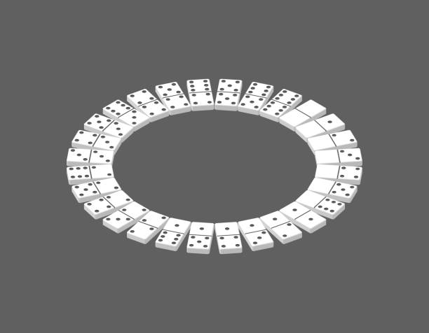 istock Circle of dominoes. Isolated on grey background. 3d Vector illustration. 862257328