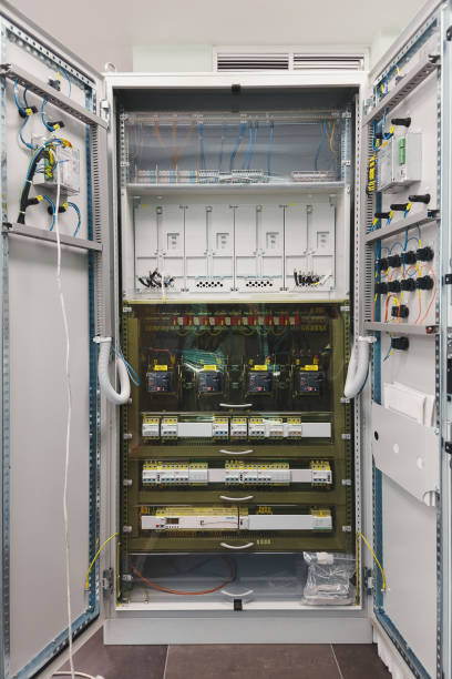 istock Electric Cabinet inside, with wires and connections 862261426