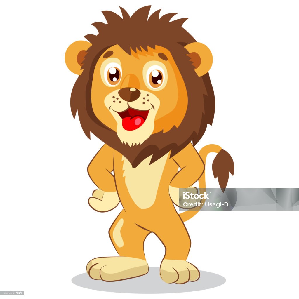 Happy Leo Cartoon Lion Vector Cute Character Kids Funny Illustration Lion  Funny Mascot Stock Illustration - Download Image Now - iStock