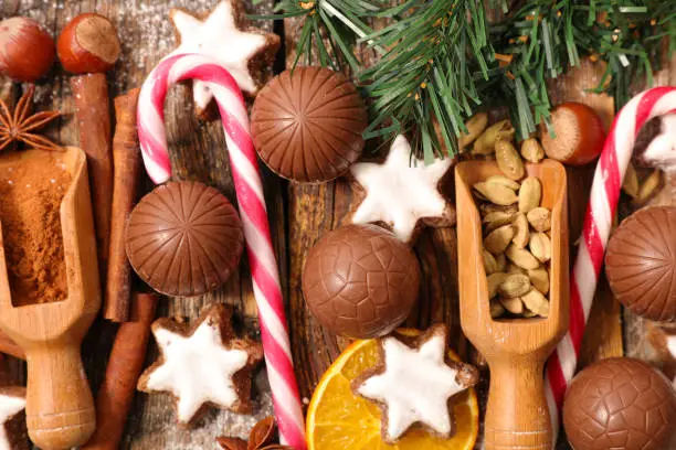 christmas chocolate,cookie and spices