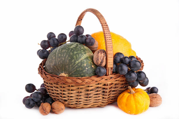 assorted variety of pumpkin isolated on white