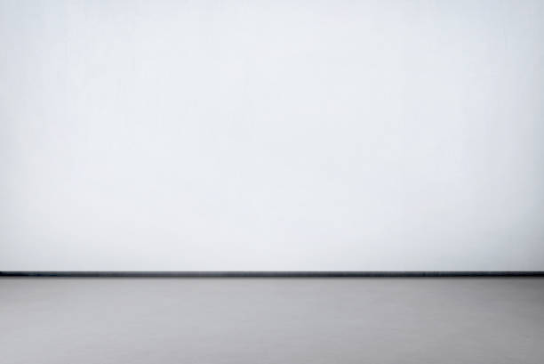istock Room interior with white wall and concrete gray floor 862267322