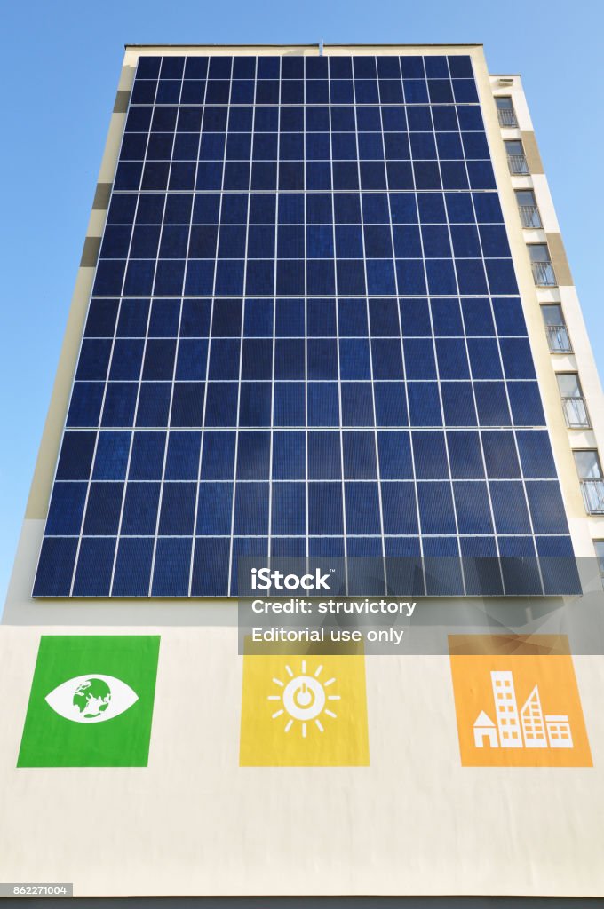 Modern Energyefficient Highrise Residential Building Vertical Solar ...